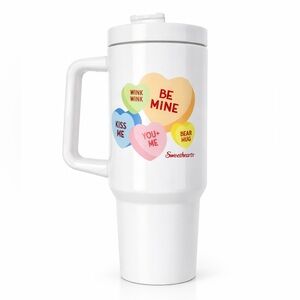 Valentine Sweethearts Travel Mug White Tumbler Cup with Handle